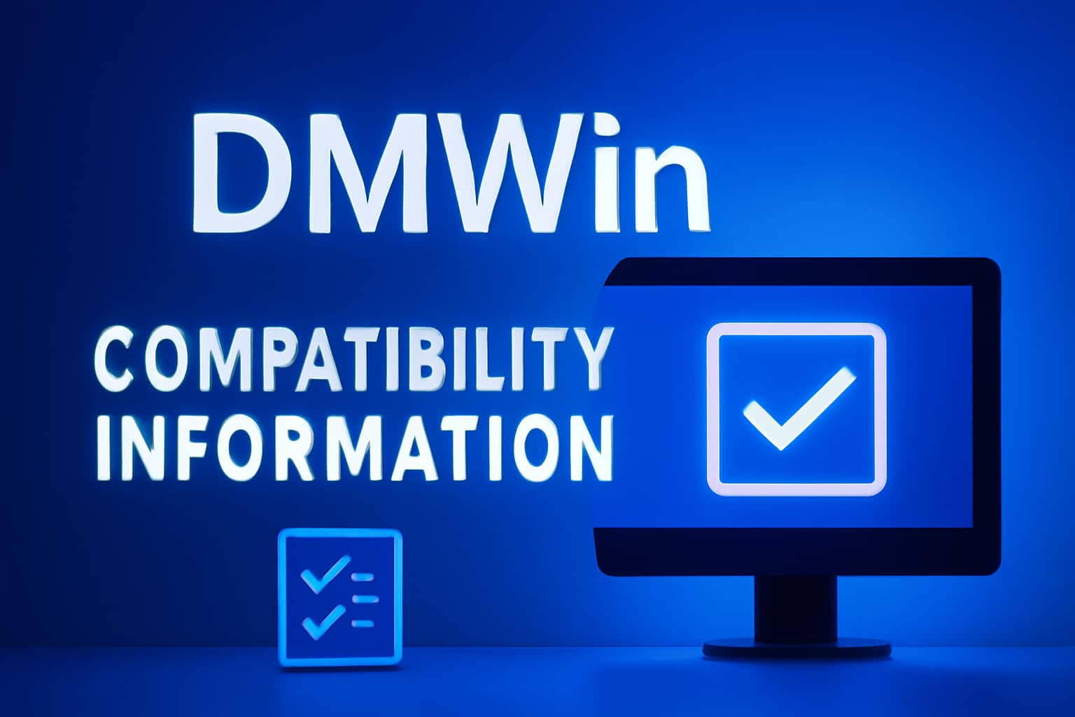 An informational graphic illustrating DMWin Compatibility Information.