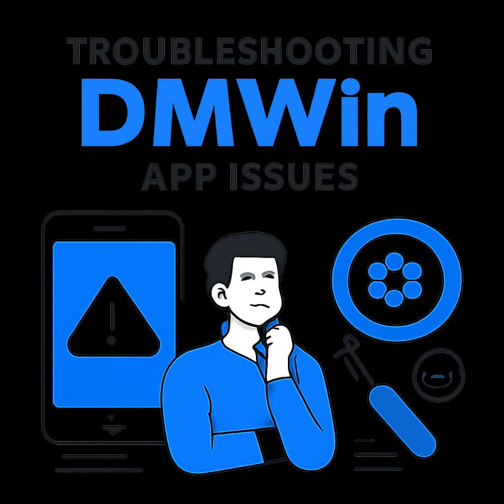 Illustrative diagram about resolving DMWin app troubleshooting issues.