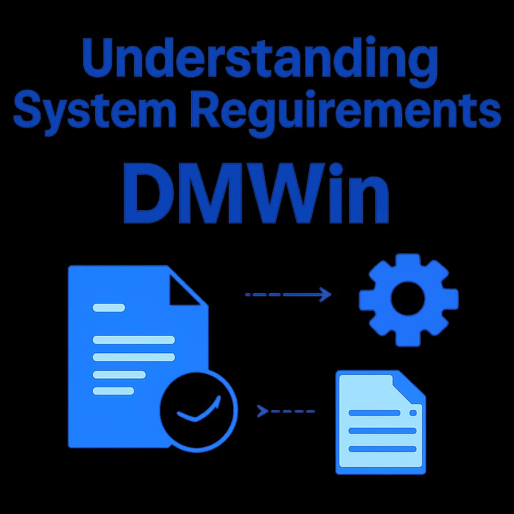 Diagram explaining DMWin system requirements.